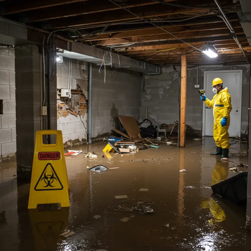 Flooded Basement Electrical Hazard in Wilson, OK Property
