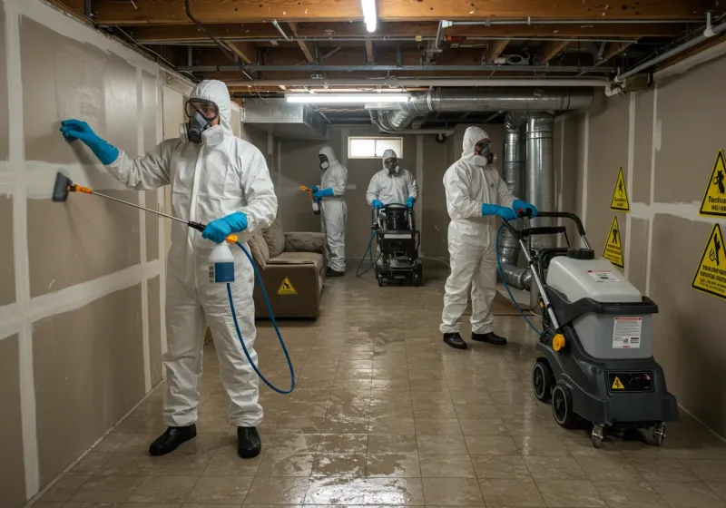 Basement Moisture Removal and Structural Drying process in Wilson, OK